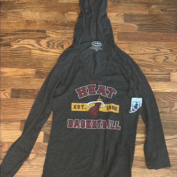 NBA Tops - NBA Gray and Red Long Sleeve Hoodie